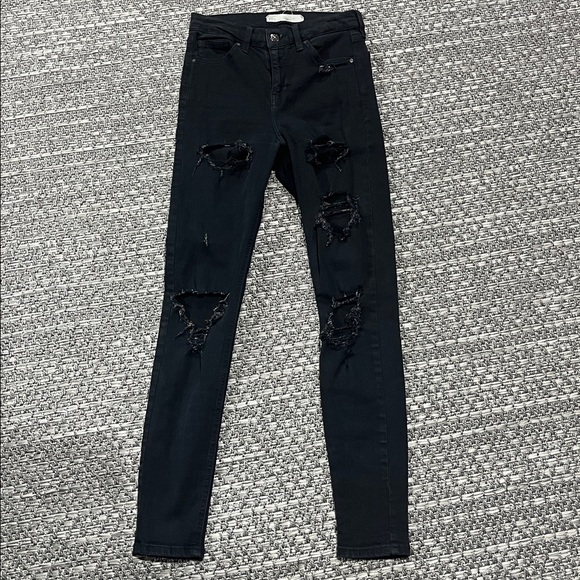 Topshop | Black Distressed Jamie Jeans - Picture 1 of 12